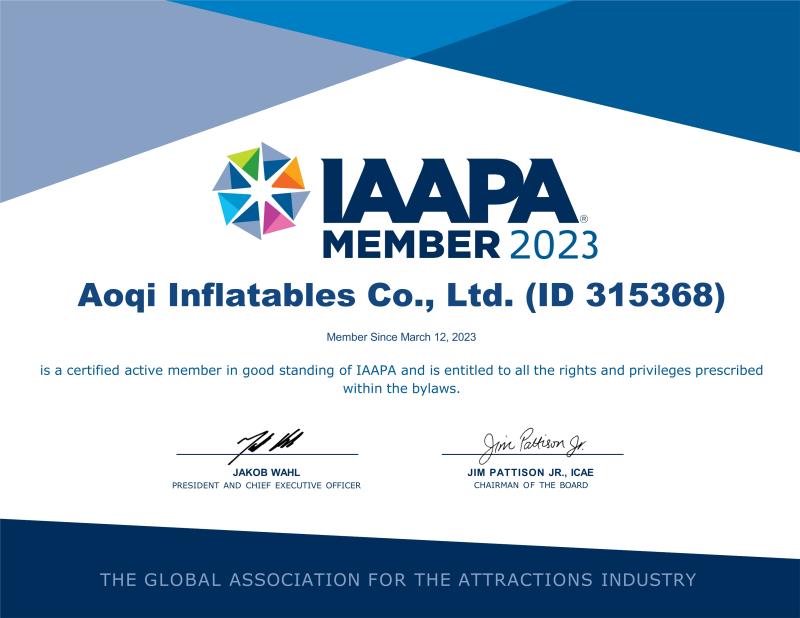 2023 IAAPA Membership Certficate